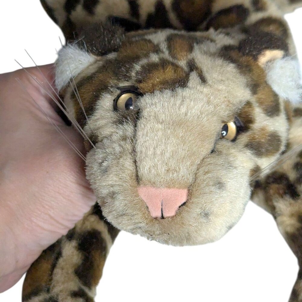 Folkmanis Brown Realistic Leopard Plush Stuffed Animal Soft Toy Hand Puppet 14" - Picture 5 of 12